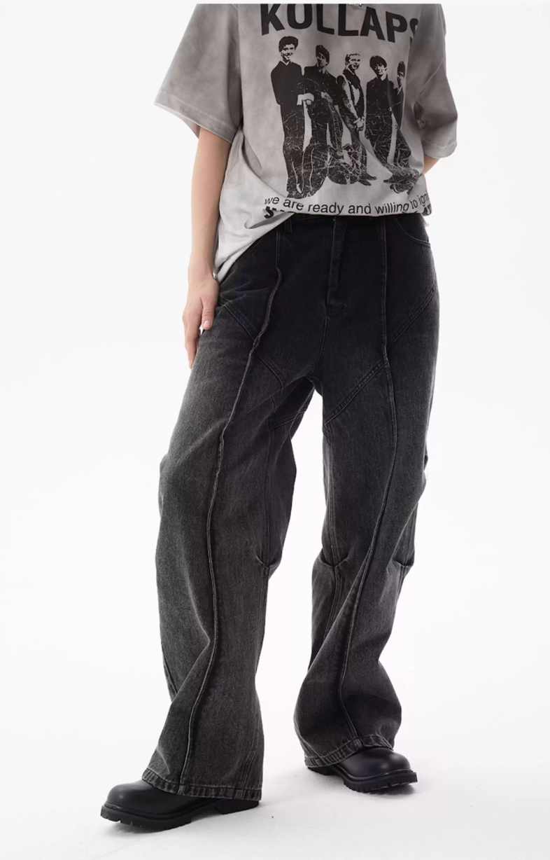 Curvilinear Straight-Leg Denim