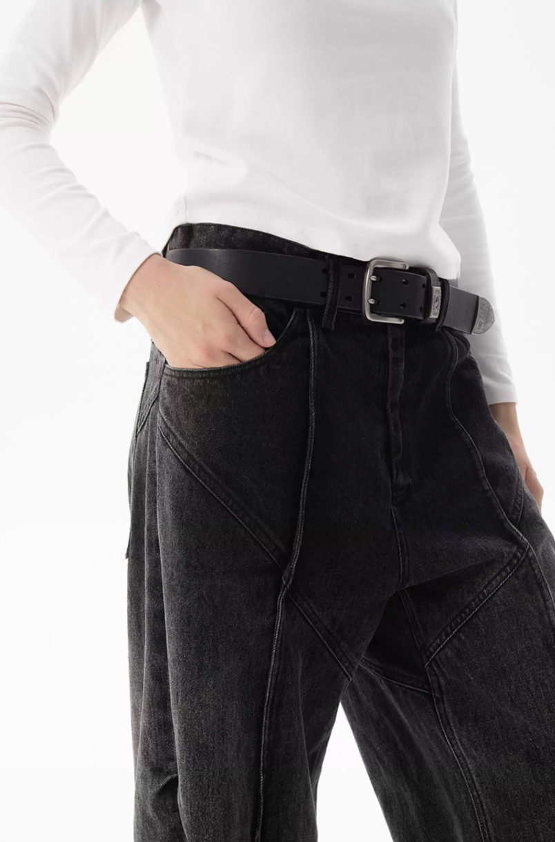 Curvilinear Straight-Leg Denim