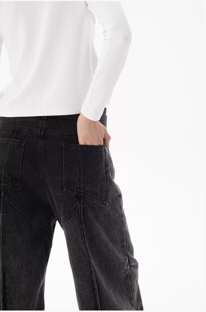Curvilinear Straight-Leg Denim