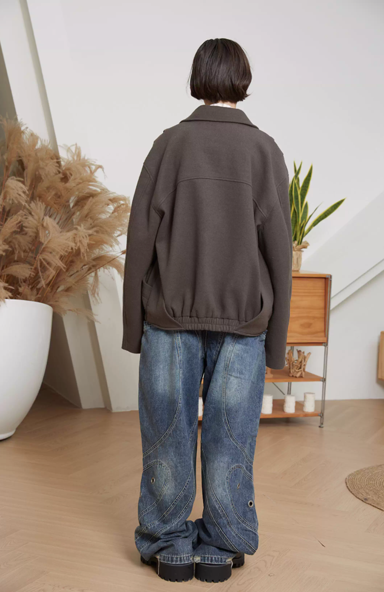 Geometric Flux Blouson Jacket