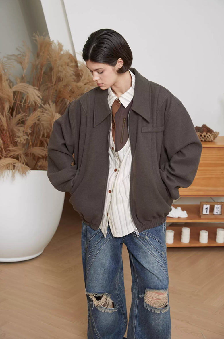 Geometric Flux Blouson Jacket