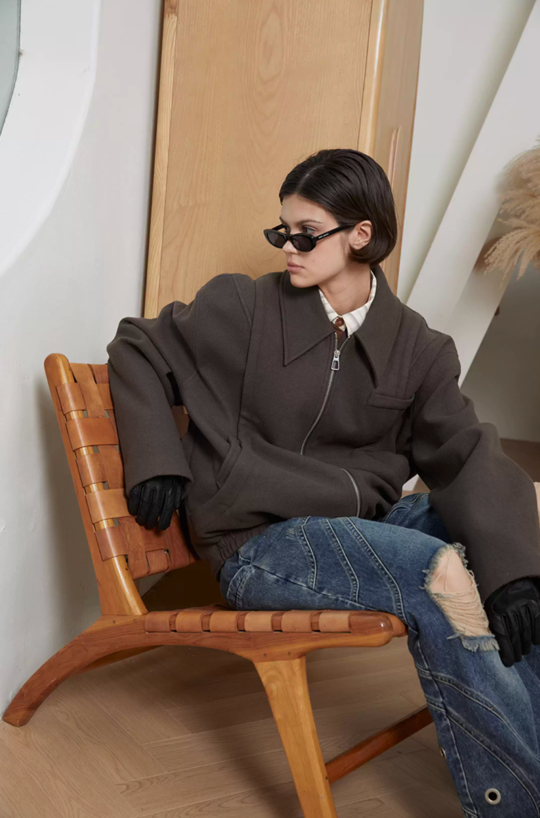 Geometric Flux Blouson Jacket