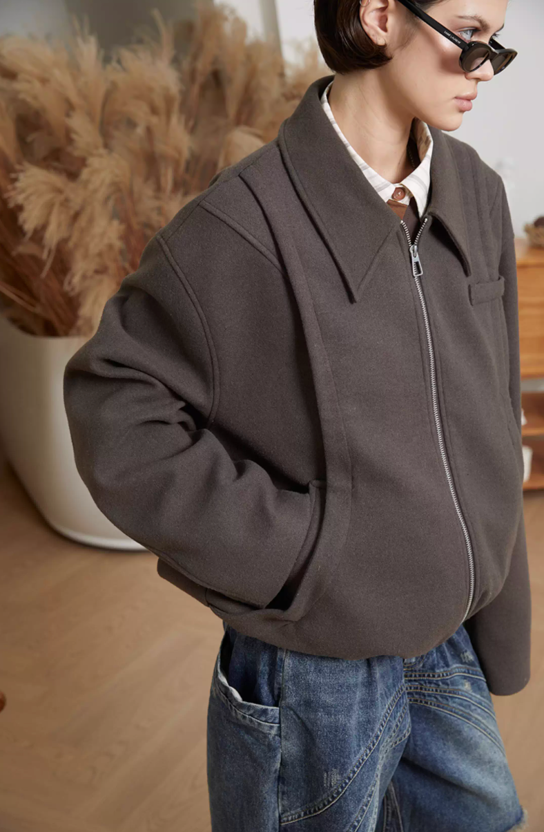 Geometric Flux Blouson Jacket