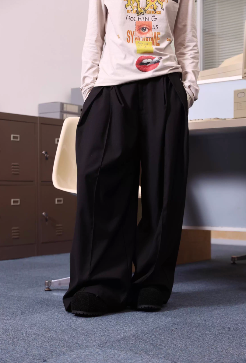 Monolithic Wide-Leg Trousers