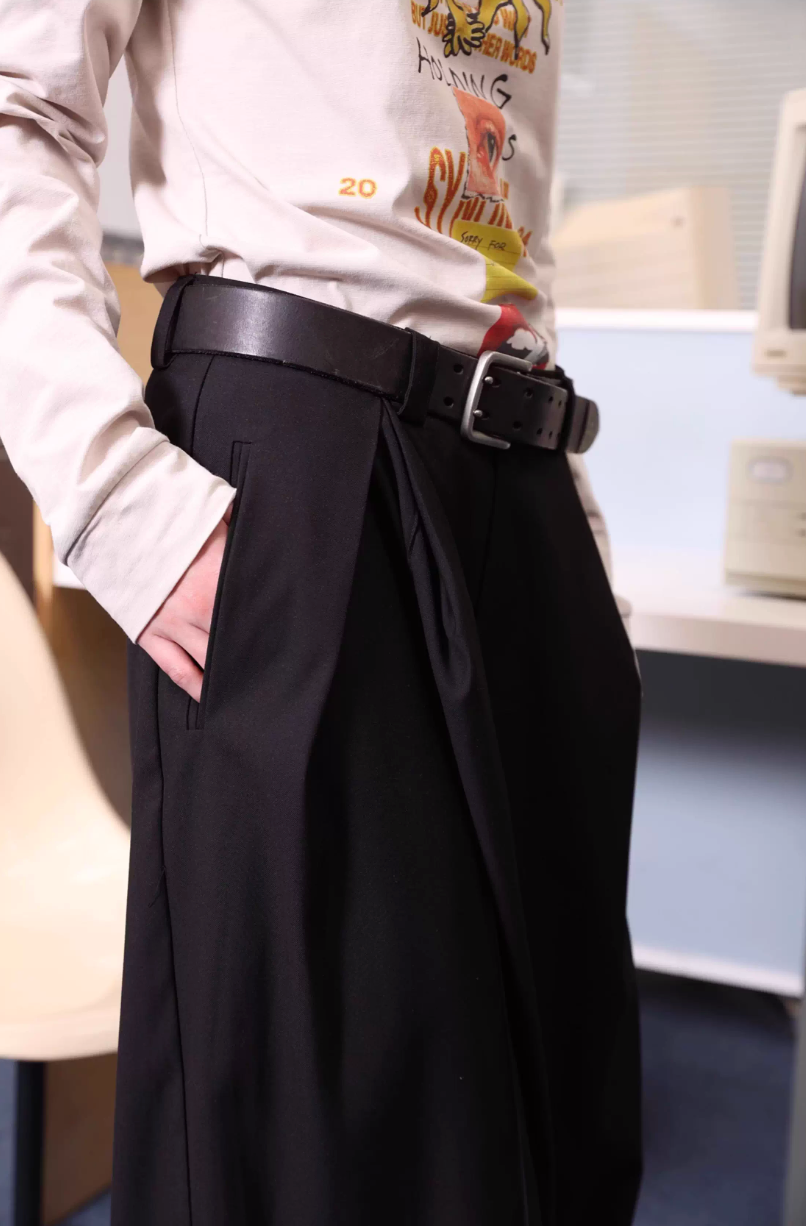 Monolithic Wide-Leg Trousers