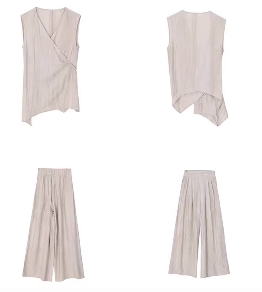 Crinkle-Plissé Wrap Ensemble