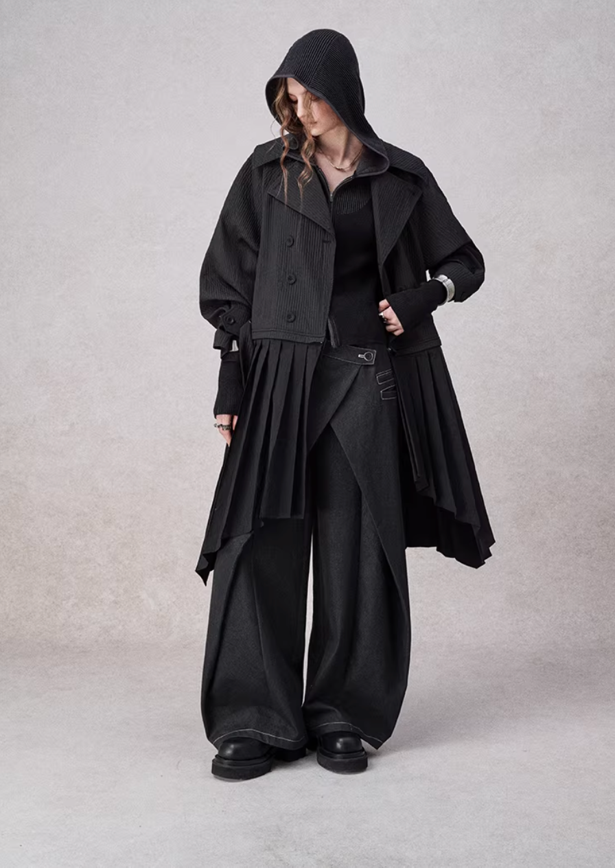 Integrated Belted Deconstructed Jeans