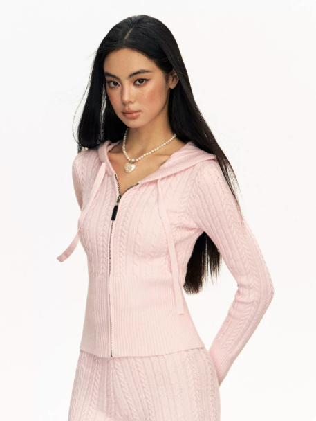 Collegiate Cable Knit Hoodie