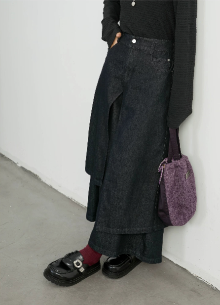 Split-Level Skirt Pants