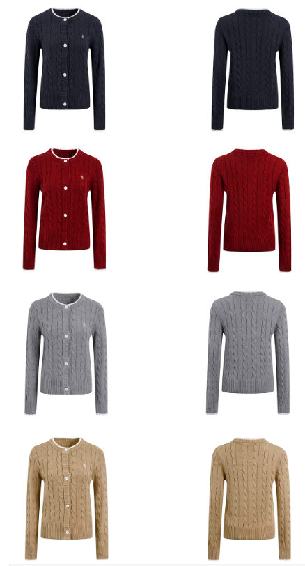 Varsity Tipped Cable Cardigan
