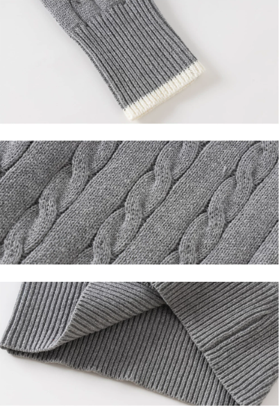 Varsity Tipped Cable Cardigan
