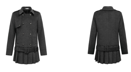 Miranda Double-Breasted Pleat Coat Dress