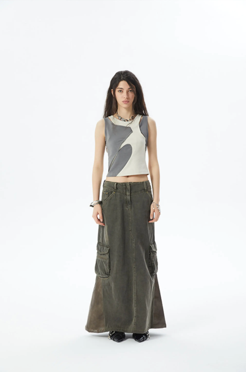 Irregular Panelled Two-Toned Tank