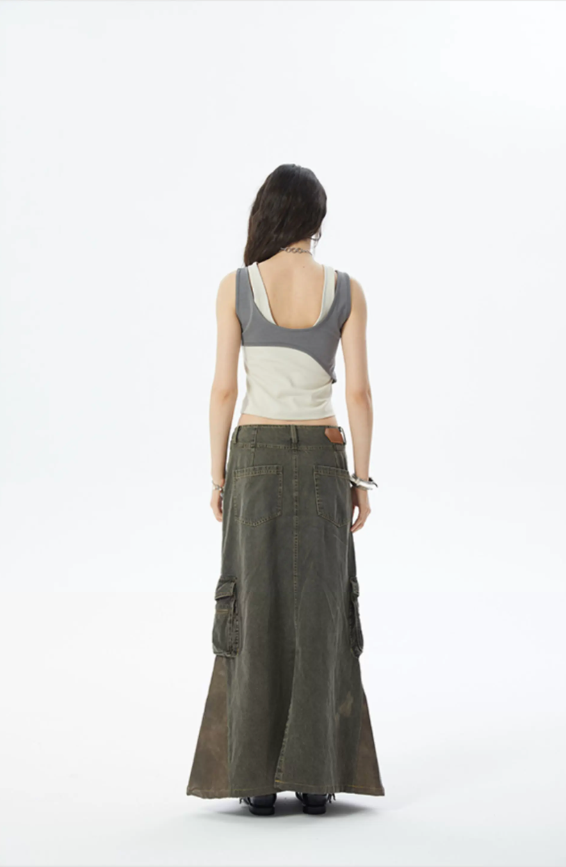 Irregular Panelled Two-Toned Tank