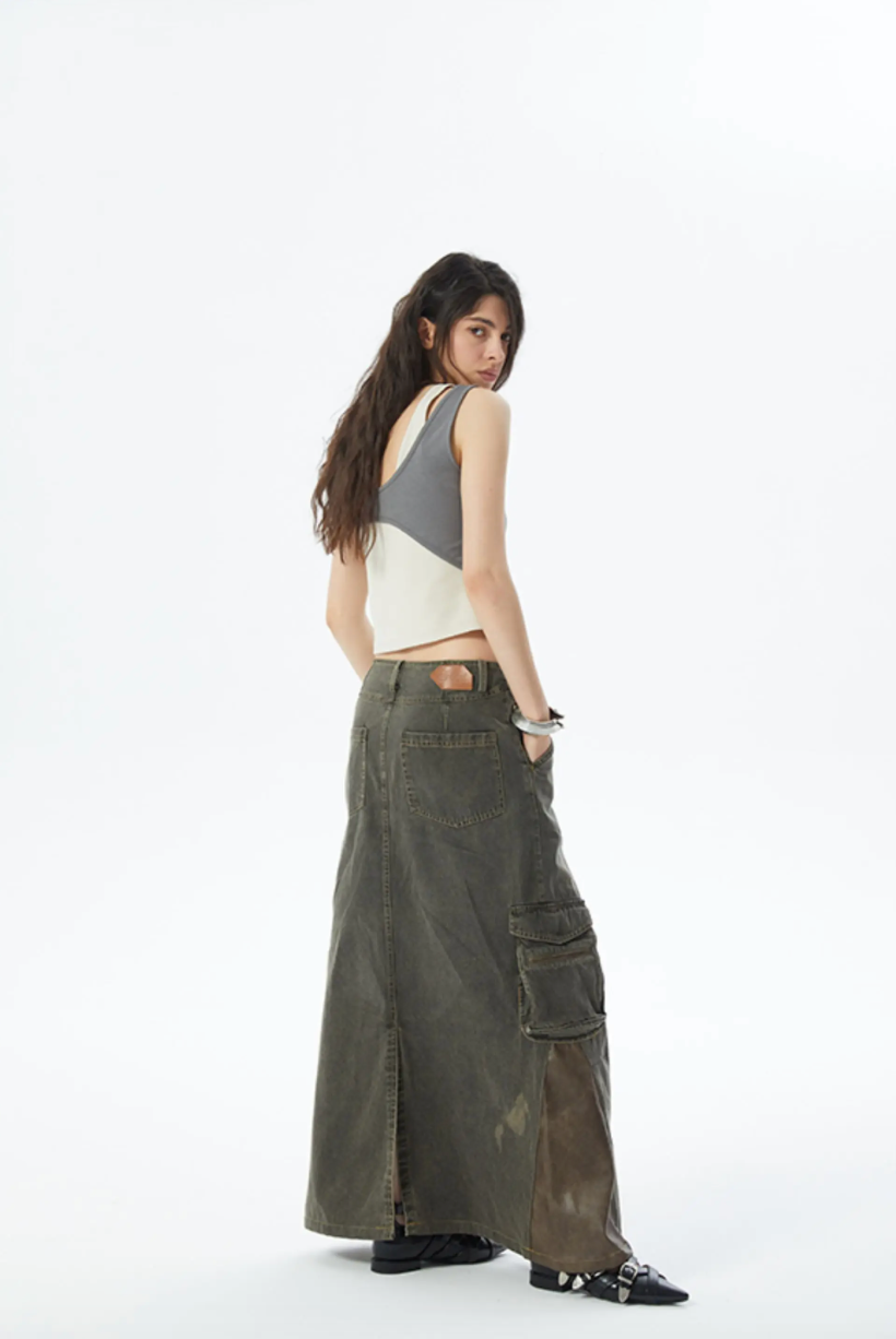 Irregular Panelled Two-Toned Tank