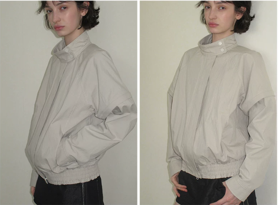 Detachable Sleeve Cropped Jacket