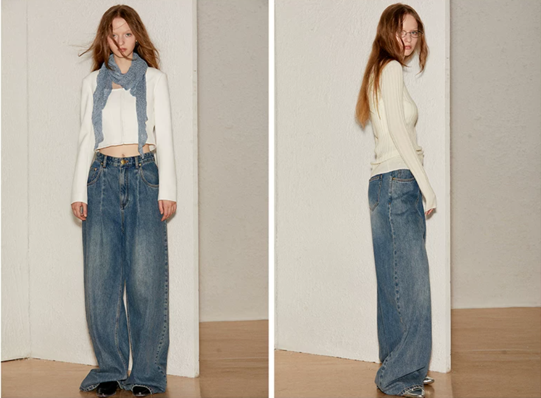 Wide Leg Structural Jeans