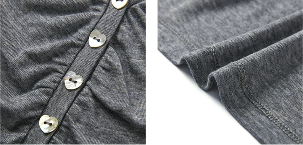 Roselight TENCEL™ Wool Button Ruched Top
