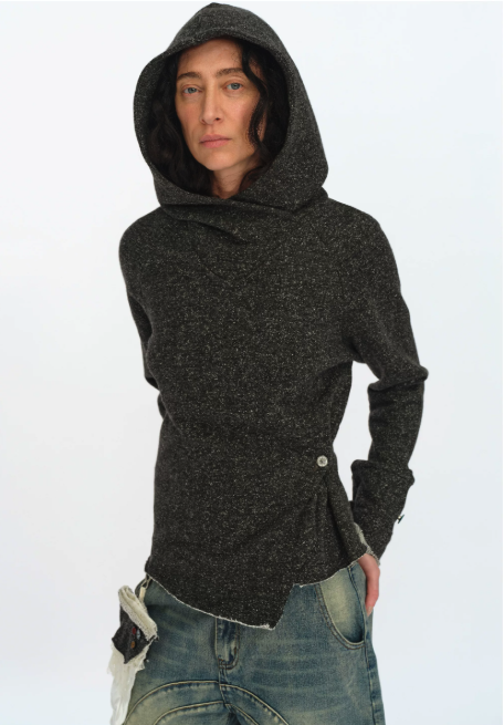Gathered Waist Cowlform Hoodie