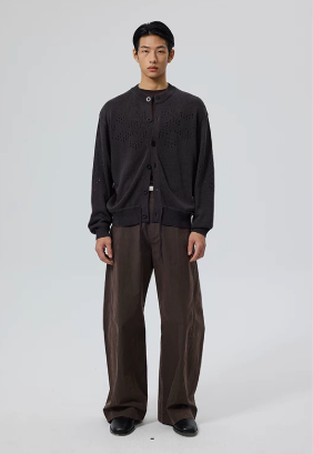 Perforated Knit Cardigan