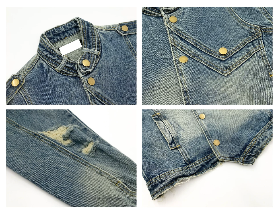 Skewed Epaulette Denim Jacket