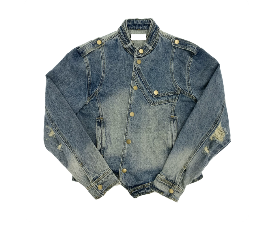 Skewed Epaulette Denim Jacket