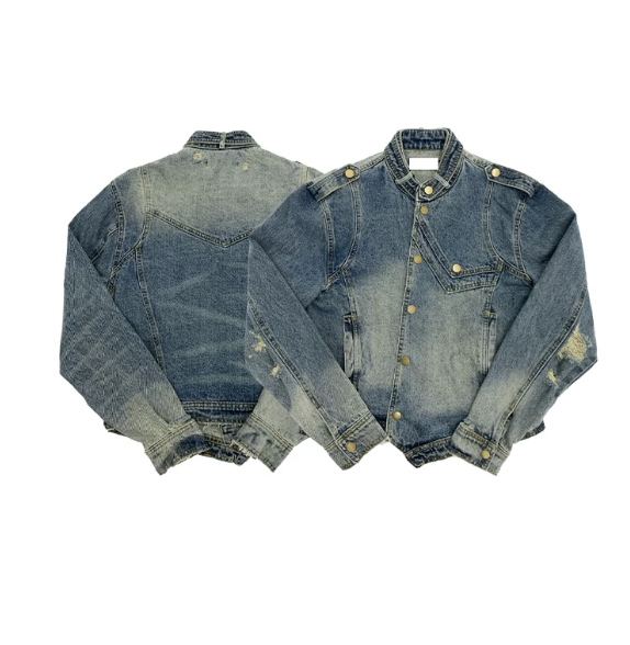 Skewed Epaulette Denim Jacket
