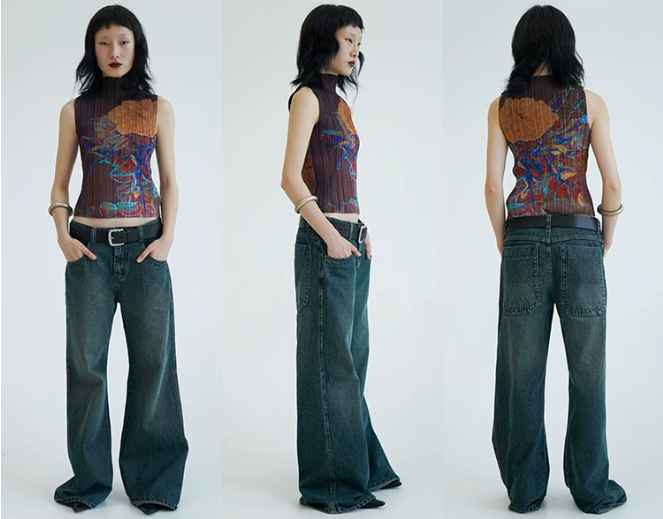 Chromatic Verdant Pleat Tank