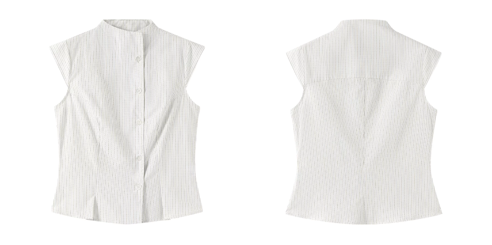 Pinstripe Stand-Collar Vest