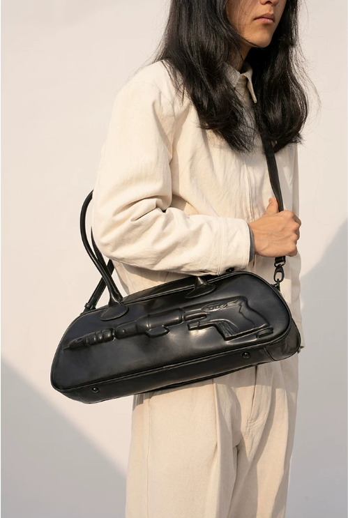 Embossed Barrel Top Handle Bag