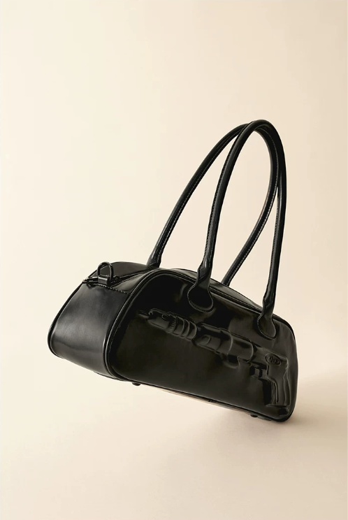 Embossed Barrel Top Handle Bag