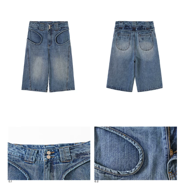 Off-Centre Wide-Leg Denim
