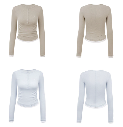 Snap Henley Long-Sleeved Knit
