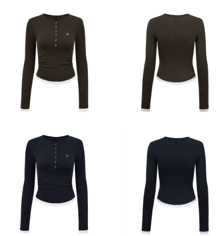 Snap Henley Long-Sleeved Knit