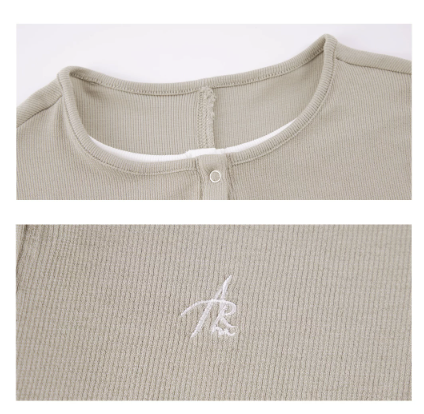 Snap Henley Long-Sleeved Knit