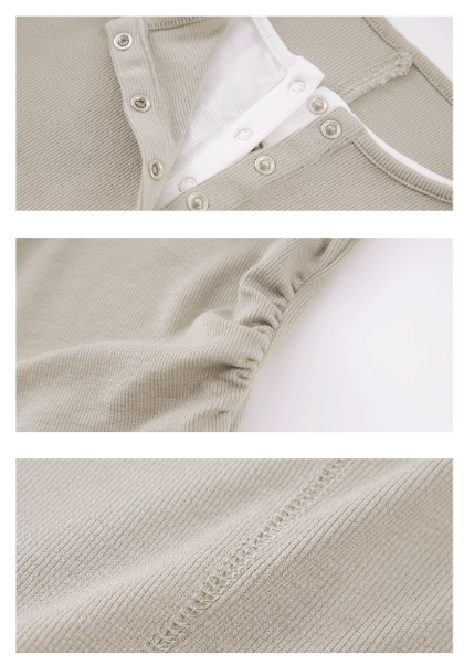 Snap Henley Long-Sleeved Knit
