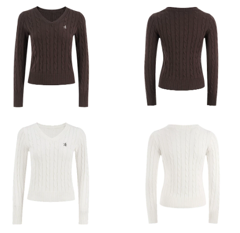 Everyday Cable V-Neck Knit
