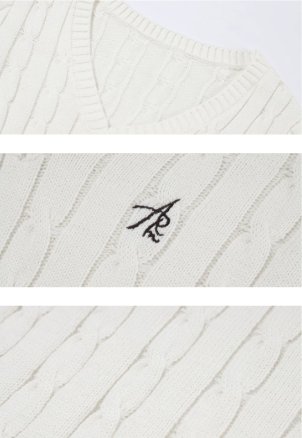 Everyday Cable V-Neck Knit