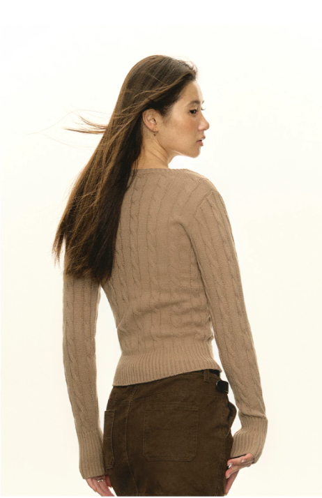 Everyday Cable V-Neck Knit