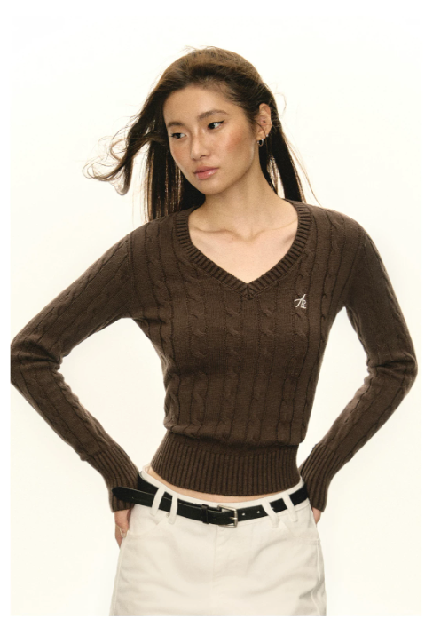 Everyday Cable V-Neck Knit