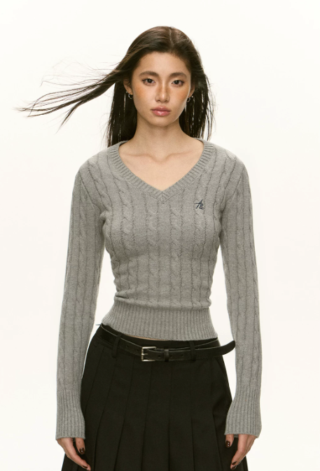 Everyday Cable V-Neck Knit