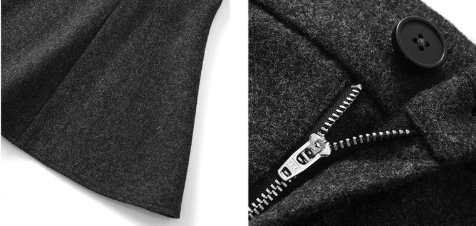 Belted Wool A-Line Skirt