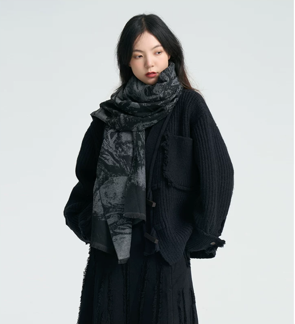 Soft Ruin Ink Wash Scarf