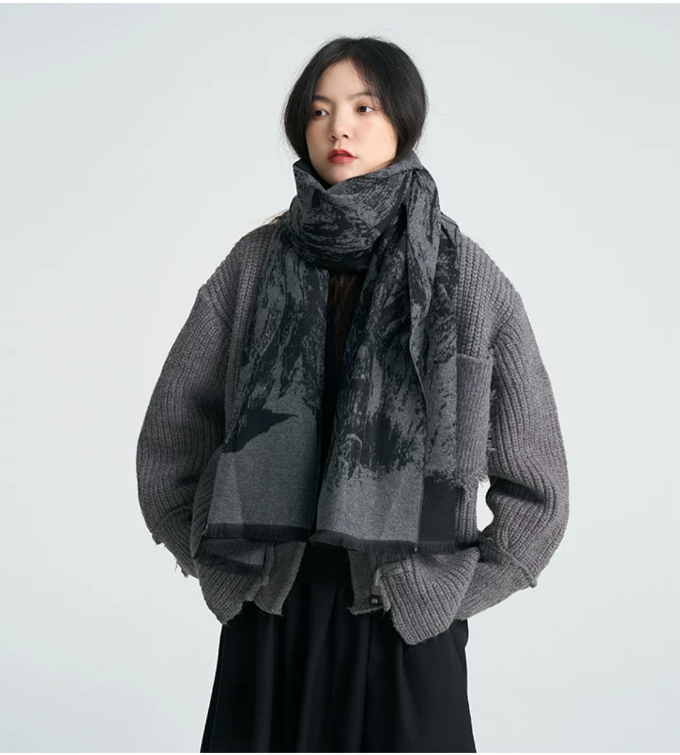 Soft Ruin Ink Wash Scarf