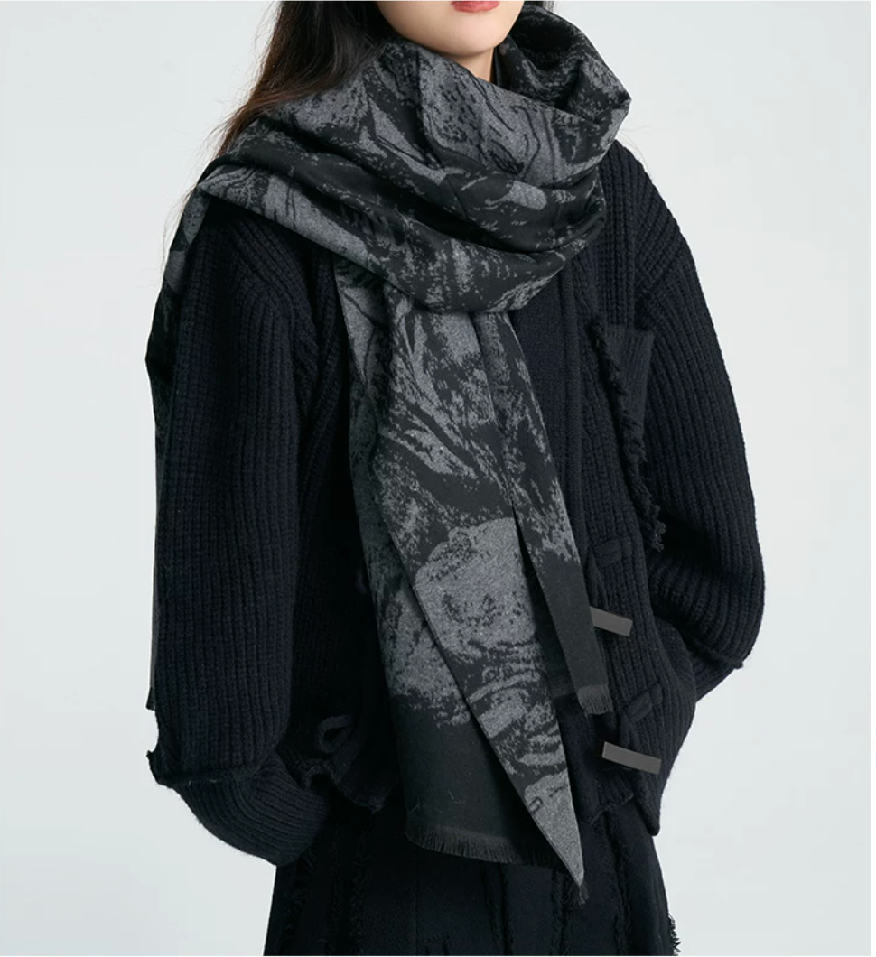 Soft Ruin Ink Wash Scarf