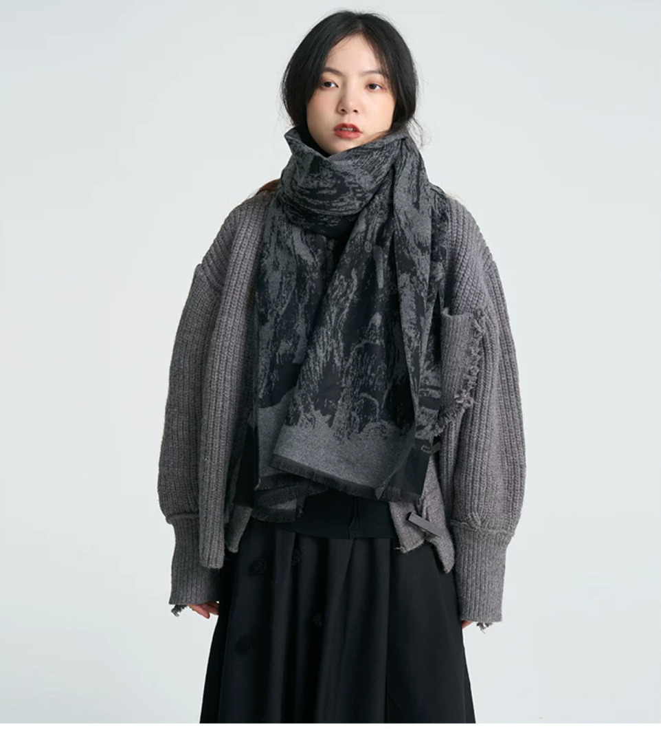 Soft Ruin Ink Wash Scarf