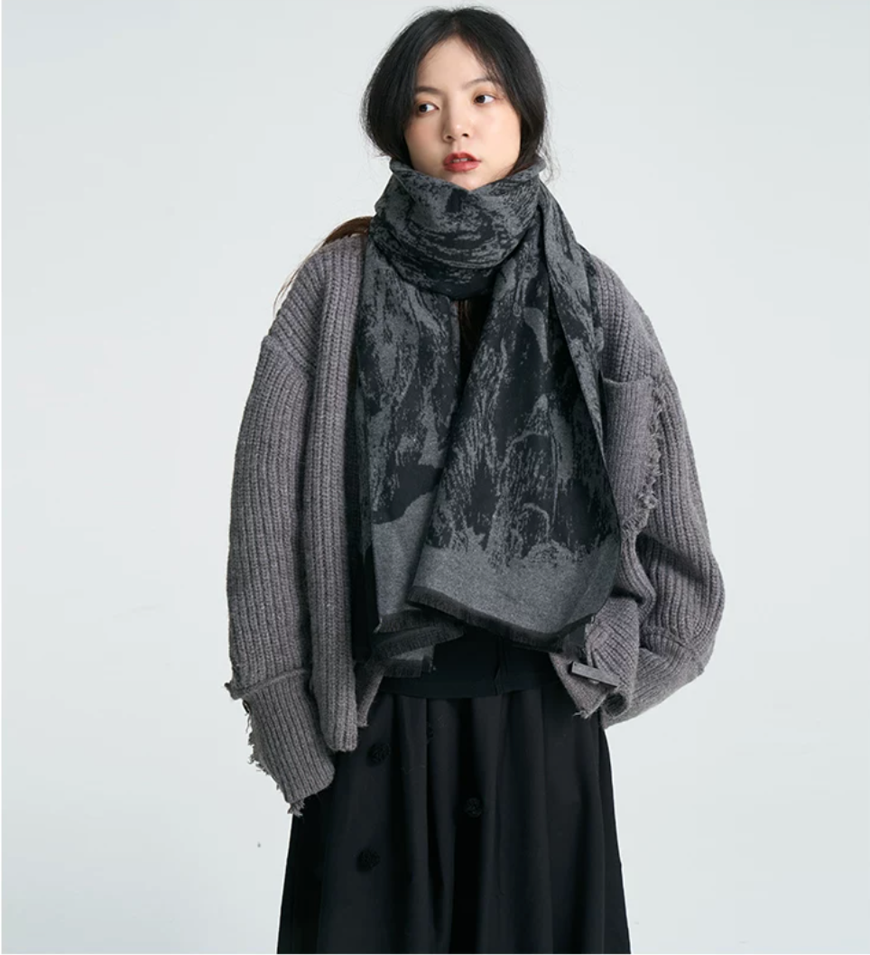 Soft Ruin Ink Wash Scarf