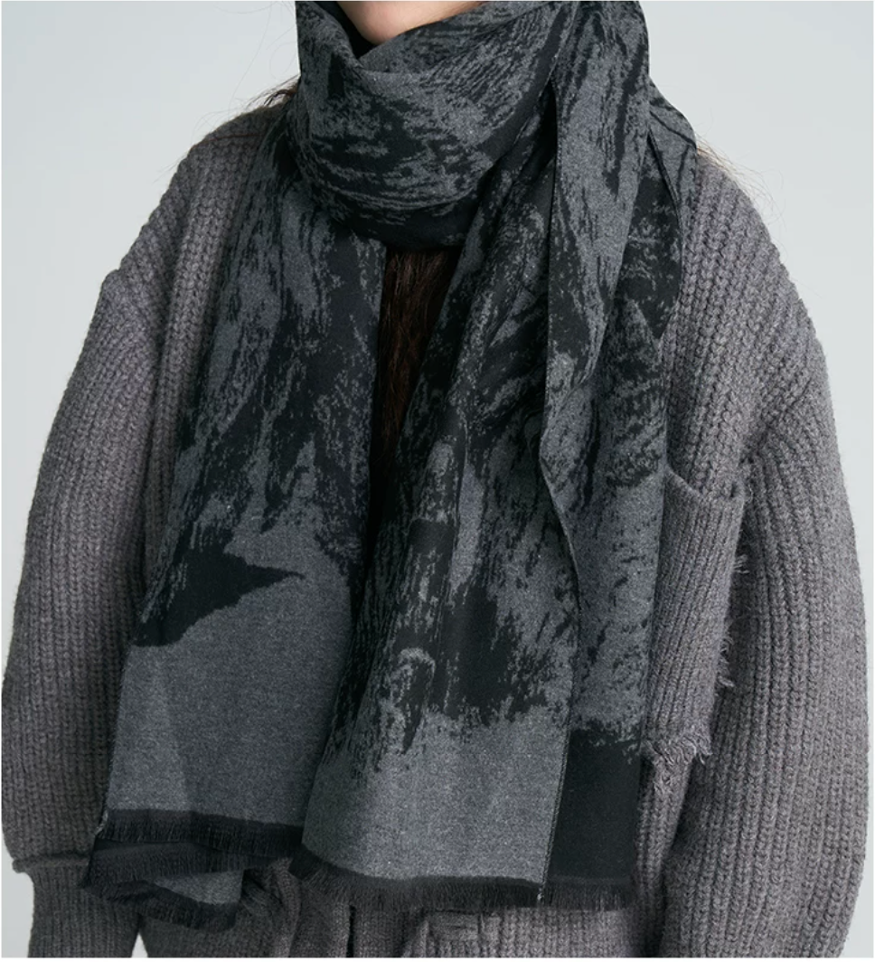 Soft Ruin Ink Wash Scarf