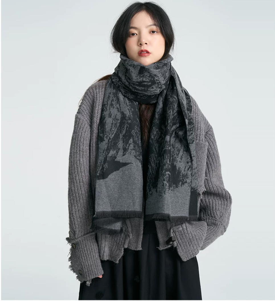 Soft Ruin Ink Wash Scarf
