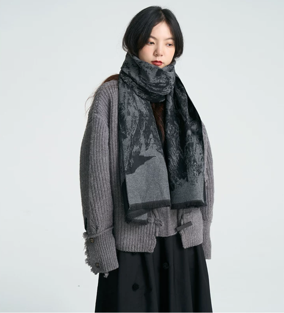Soft Ruin Ink Wash Scarf